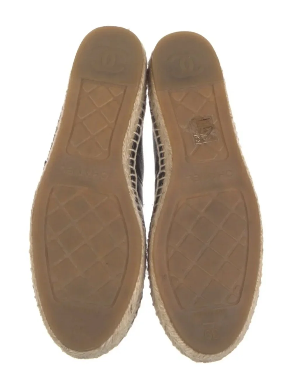 Chanel Black Leather CC Espadrilles EU 39 US 9